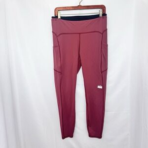 REI Co-op Swiftland 7/8 Running Tights XL Red Hiking Abrasion Resistant Reflect